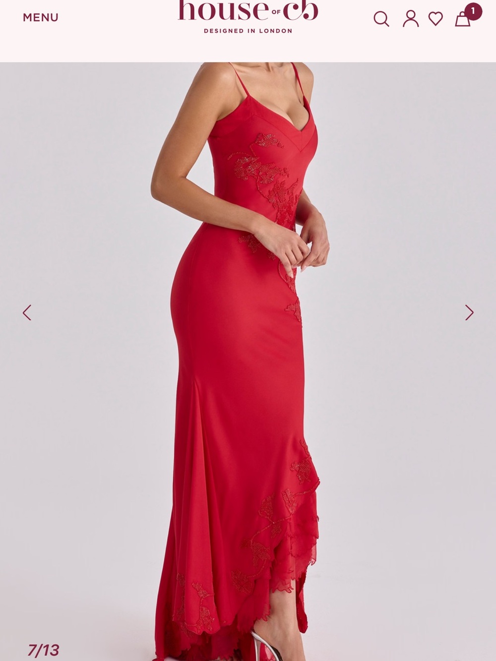 ANASTELLE
Red Hand Beaded Embellished Satin Maxi Dress - Limited Edition - Picture 3 of 12